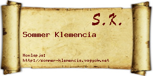 Sommer Klemencia névjegykártya